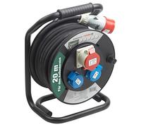 Meister 7435900 H07RN-F3G2,5 Dévidoir de câble IP44 20 m - Interrupteur de protection thermique - Roulette de câble avec prise CE et Schuko avec rallonge et rouleau de câble avec manivelle
