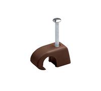 Meister 7454000 Lot de 50 colliers de serrage express 4 à 7 mm Marron Pour la fixation des câbles et des conduites Avec clou prémonté/clips adhésifs/colliers de serrage/colliers de serrage /