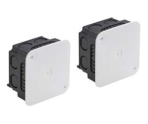 Meister 7461130 Lot de 2 boîtes de dérivation encastrées - 100 x 100 x 45 mm - 14 Passe-câbles - avec Couvercle - pour l'intérieur Sec/boîte encastrée en kit/boîte de Distribution pour aménagement