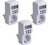 Meister 7474050 Minuterie Numérique 1800W Lot de 3 Minuteries Été et Hiver, 10 Programmes Configurables avec Fonction Compte à Rebours et Générateur/Minuteur Aléatoire pour Prise de Courant avec