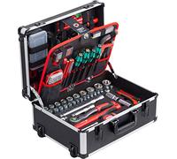 Meister 8973770 Tool Trolley 238 Pieces with Quality Tools from Knipex & Wera Telescopic Handle / Professional Tool Box Filled / Tool Box / Mobile on Wheels