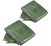 Meister Bâche de Protection 2 x 3 m - 2 pièces - 100 g/m² - Revêtement des Deux côtés - Imperméable et stabilisée aux UV - Résistant à la moisissure - en polyéthylène/bâche Tissu/bâche de