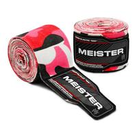 Meister Bandages de Main Semi-élastiques pour Adultes de 2 m pour MMA et Boxe (Paire) - Toutes Les Couleurs, Longueur Adulte 450 cm, Rose (Pink Camo)