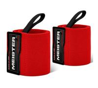 Meister Bandes de Poignet Élastiques 18" - Maintien Robuste pour Haltérophilie, Musculation & Cross Training - Rouge