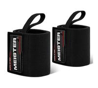 Meister Bandes de Poignet Élastiques 18" - Maintien Robuste pour Haltérophilie, Musculation & Cross Training - Noir