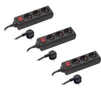 Meister Bloc multiprise 3 Prises et 3 Prises de 1,4 m - Câble Noir en Plastique - IP20 - Interrupteur intérieur - Multiprise - Multiprise - Prise de Table - Tido 3 Prises - 7430600-250 V - Noir