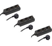 Meister Bloc multiprise 3 Prises - Lot de 3 - Noir - câble 3 m