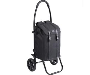 Meister Chariot de Courses et Sac à Dos, 45 l, édition Noire, Sac à Dos et Armature séparés comme Diable, Sac de Courses Pliable, 6816850