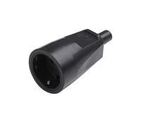 Meister Coupleur de Contact de Protection - PVC - Noir - 250 V - 16 A - Section maximale de câble 1,5 mm² - Intérieur IP20 - Insertion Centrale/Coupleur Schuko avec Protection Anti-Torsion / 7422320