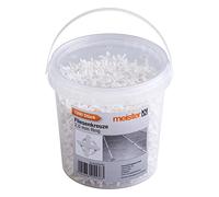 Meister Croisillons de carrelage 2,0 mm - Lot de 1200 pièces - Réutilisable avec anneau - Aide à la pose en polypropylène robuste - Blanc