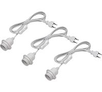 Meister Douille de lampe E27-3,5 m - Blanc - 3 pièces - Avec interrupteur marche/arrêt - Idéal pour les projets de bricolage - Convient pour les lampes sur pied et suspendues/suspension de lampe