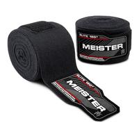 Meister Elite Bandes Premium pour Les Mains Adulte de 180" (457 cm) pour MMA et Boxe (Paire) - Noir