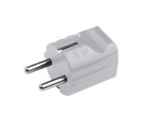 Meister Fiche avec Contact de Protection - Plastique - Argent - 250 V - 16 A - Section maximale de câble 2,5 mm² - IP20 - Intérieur - Insertion Droite - Fiche Schuko avec décharge de Traction /