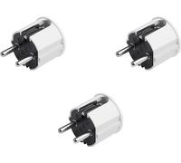 Meister Fiche contact de protection - Lot de 3 - En plastique - Blanc - 250 V - 16 A - Section maximale du câble 2,5 mm² - IP20 intérieur - Entrée latérale / Fiche de contact de protection avec