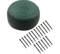 Meister Filet de protection contre les feuilles - Vert - 20 x 20 mm - Avec ancrage - Tissu robuste - Résistant aux intempéries et aux UV - Couverture en filet pour étang et piscine/étang 10 x 4 m vert