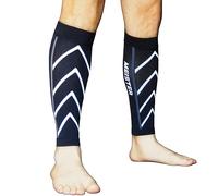 Meister Gradué 20-25mmHg Compression Course Manchons de Jambe pour Périostite Tibiale (Paire) - Noir - Petit