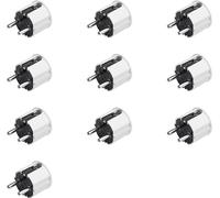Meister Lot de 10 fiches avec contact de protection - Plastique - Blanc - 250 V - 16 A - Section maximale de câble 2,5 mm² - IP20 intérieur - Insertion latérale / fiche Schuko avec décharge de