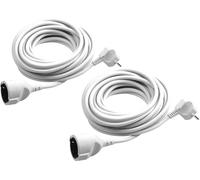 Meister Lot de 2 câbles d'extension en Plastique de 2 m - pour intérieur (IP20) - Prise Schuko - Blanc