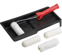 Meister Maler- & Lackier-Set 6-teilig - Zwei Farbrollen aus Schaumstoff & zwei Farbrollen aus Polyester - 10 & 12 mm Florhöhe - Mit Farbwanne & Steckbügel / Renovierungs-Set / Maler-Set / 4378130