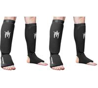 Meister MMA Paire de protège-Tibias et col de Pied rembourrés en Tissu élastique