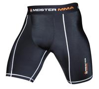 Meister MMA Short de Compression Rush avec Poche pour Coquille - Noir - XXX-Grand (40-41)