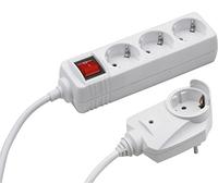 Meister Multiprise 3 Prises, avec Prise supplémentaire, câble de 2 m, Blanc, IP20 intérieur, Interrupteur, Powersplit, multiprise, multiprise, 7430630