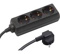 Meister Multiprise 3 prises - Câble de 1,4 m - Noir - Câble en plastique - Intérieur IP20 - Multiprise - Multiprise - Prise de table - Tido 3 prises - 7430020