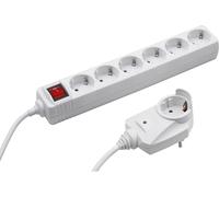 Meister Multiprise 6 Prises, avec Prise supplémentaire, câble de 2 m, Blanc, IP20 intérieur, Interrupteur, Powersplit, multiprise, multiprise, Tido 6 Prises, 7430840