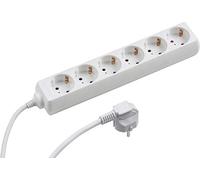 Meister Multiprise 6 Prises - Câble de 1,4 m - Blanc - Câble en Plastique - IP20 - pour l'intérieur - Multiprise - Multiprise de Table - Tido - 6 Prises - 7430410