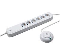 Meister Multiprise 6 Prises - Câble de 2 m - Blanc - Câble en Plastique - IP20 - pour l'intérieur - Interrupteur séparé - Multiprise - Multiprise - Prise de Table - Tido 6 Prises - 7430050