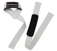 Meister Paire de Sangles d'haltérophilie rembourrées en néoprène antidérapantes Blanc