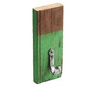 Meister Patère vintage, 255 x 105 mm ✓ bois naturel recyclé ✓ 1 crochet composés de style vintage ✓ Look Usé - - Crochets - Crochet porte-manteau | Manteau crochets universel, vert, 261817