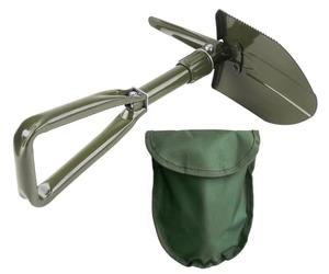 Meister Pelle Pliante 3 en 1 - Bêche, houe et scie - avec Sac de Ceinture, Large poignée Triangulaire et Bord de Marche - en Acier