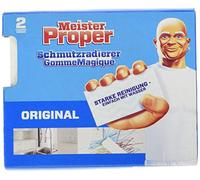 Meister Proper Lot de 2 gommes nettoyantes originales, efface la saleté tenace pour les surfaces brillantes