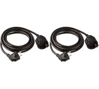 Meister Rallonge avec Prise de Terre, Noir, 7432320 (Lot de 2)