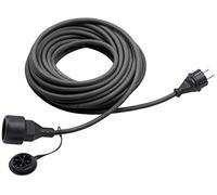 Meister Rallonge en Caoutchouc 25 m - pour l'extérieur (IP44) - Prise Schuko - Noir