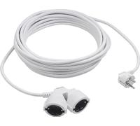 Meister Rallonge en Plastique avec Double coupleur 5 m - pour intérieur (IP20) - Prise Schuko - Blanc