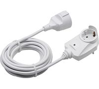Meister Rallonge en Plastique avec fiche supplémentaire de 3 m - Prise Schuko - pour intérieur (IP20) - Protection Contre Les surtensions et Les Contacts - Blanc