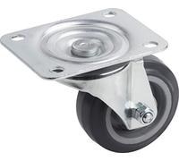 Meister Roulette ✓ 105 x 80 mm Plaque ✓ caoutchouc plein élastique de roues ✓ doux chappe ✓ rôle Roulement | Transport rôle | Meubles rôle | Poids Lourds rôle, 803410