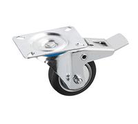 Meister Roulette pivotante avec Frein, pour fixation sur Plateau, en caoutchouc idéal pour transport de meuble ou charge lourde, 800880