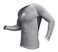 Meister Rush Rashguard à Manches Longues pour MMA, BJJ & Surf - Charbon/Noir - Petit