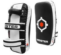 Meister XP2 Paos Thaï Professionnels Courbés pour Kickboxing & MMA - Cuir de Vache Extra-Épais - Noir - Paire (2 Paos)