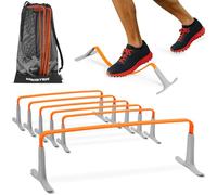 Meister ZoomFlex Haies d’Agilité avec Sac de Transport - Entraînement de Vitesse Modulaire Flex-Safe - 6" Orange Sécurité - Lot de 6