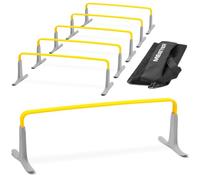 Meister ZoomFlex Haies d’Agilité avec Sac de Transport - Entraînement de Vitesse Modulaire Flex-Safe - 6" Jaune Électrique - Lot de 6