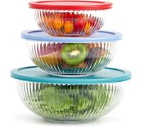 Meisterhome® Boîtes de conservation avec couvercle hermétique sans BPA - Boîtes de conservation en verre - Passe au micro-ondes et au congélateur - Passe au lave-vaisselle - Anti-fuite