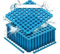 Meisterhome Lot de 18 tapis de piscine, 2,88 m², tapis de protection de sol pour piscine/pataugeoire, film de sol, tapis de piscine, protection du sol, bleu