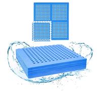 Meisterhome® Lot de 9 tapis de sol pour piscine - 2,25 m² - 50 x 50 x 1 cm - Bleu - Tapis de protection du sol pour la piscine et la pataugeoire - Film de sol pour la piscine et la pataugeoire