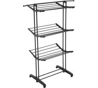 Meisterhome® Séchoir à linge pliable Tour à linge Séchage efficace - longueur de la corde de séchage - gain de place - pour l'intérieur et l'extérieur - noir - 24m