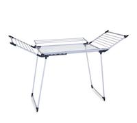 Meisterhome® Séchoir à linge sur pied extra grand et stable avec des ailes pour les vêtements longs, séchoir à linge à ailes stable - pour l'intérieur et l'extérieur - longueur de la corde à sécher 25