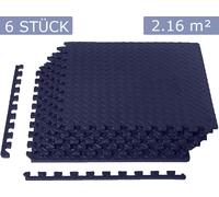 Meisterhome® Tapis de fitness antidérapant Puzzle Tapis de protection du sol - 60x60x1 cm Tardis-Blue/ Anthracite , Couleur + Pièce:Tardis-Blue 6 pièces
